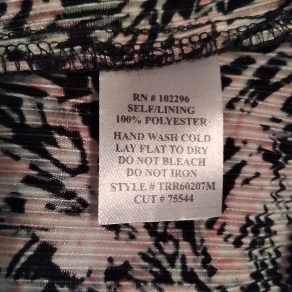 Connected Apparel Asymmetrical Tiered Dress Black Pink 8 - Picture 8 of 9